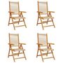 Voir la diapositive 2 : VIDAXL Chaises inclinables de jardin lot de 4 beige bois massif acacia