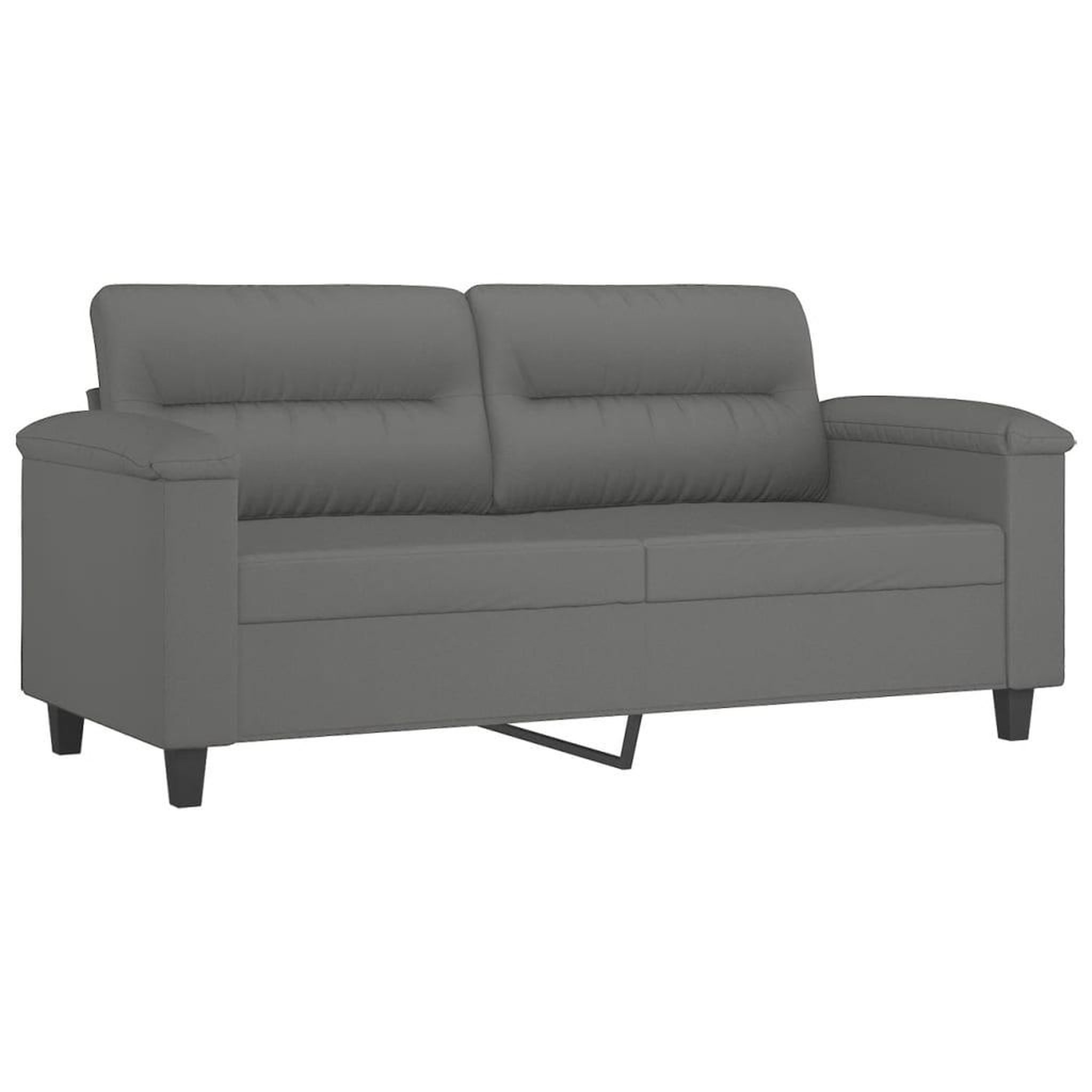 Voir la diapositive 4 : VIDAXL Ensemble de canapes 2 pcs coussins Gris fonce Tissu microfibre