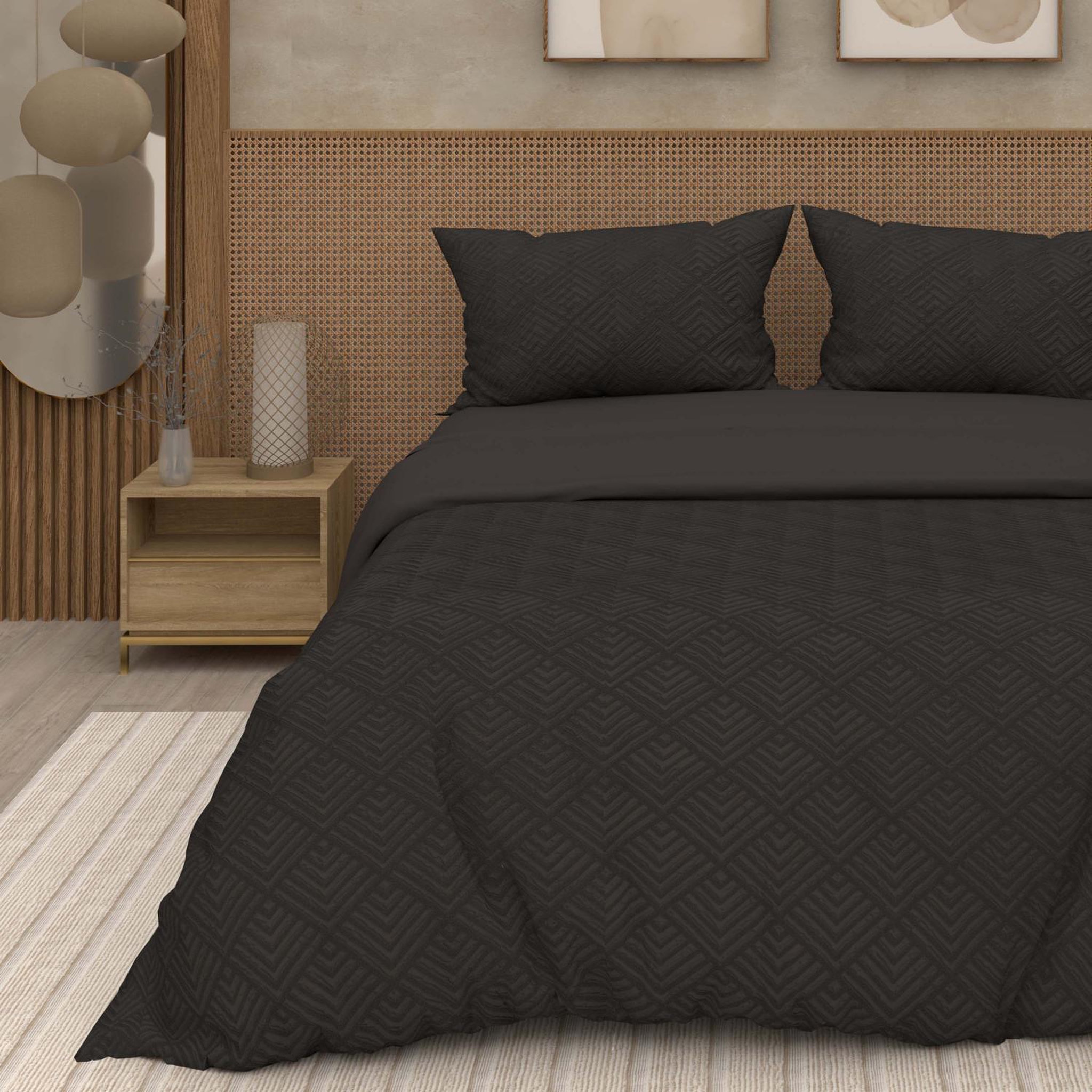 Voir la diapositive 1 : SOLEIL D'OCRE Parure housse de couette 3D microfibre GAIA, par Soleil d'Ocre