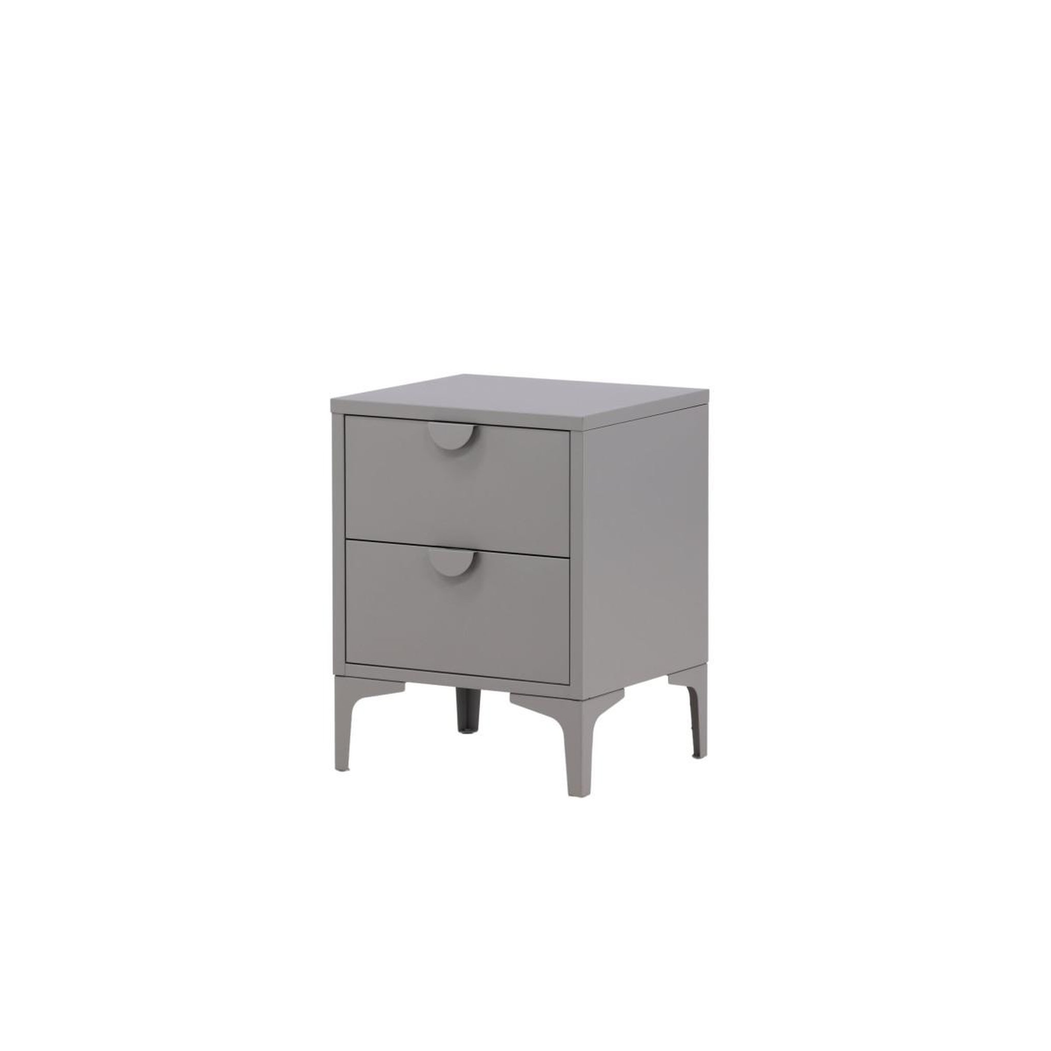 Voir la diapositive 3 : Paris Prix Table de chevet 2 tiroirs  piring  59cm gris clair