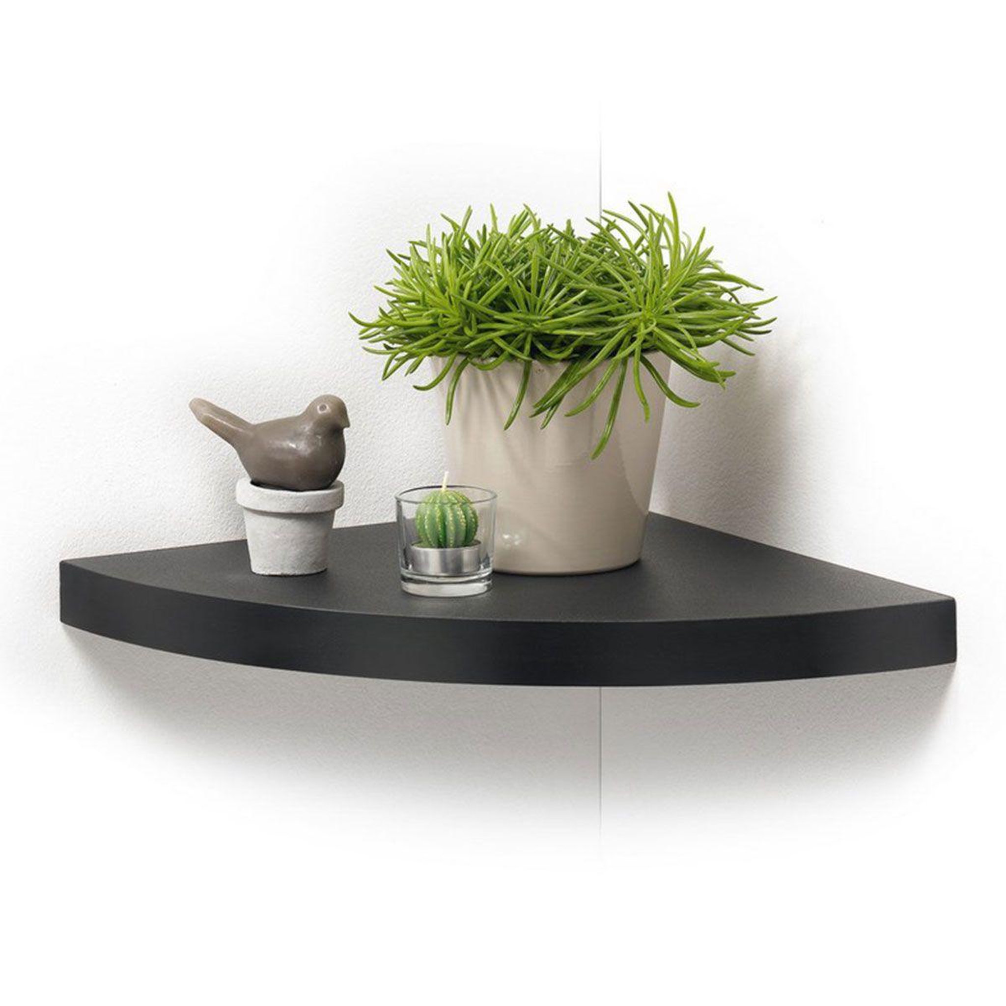 HOMEA Étagère murale d'angle  flottante  25cm noir