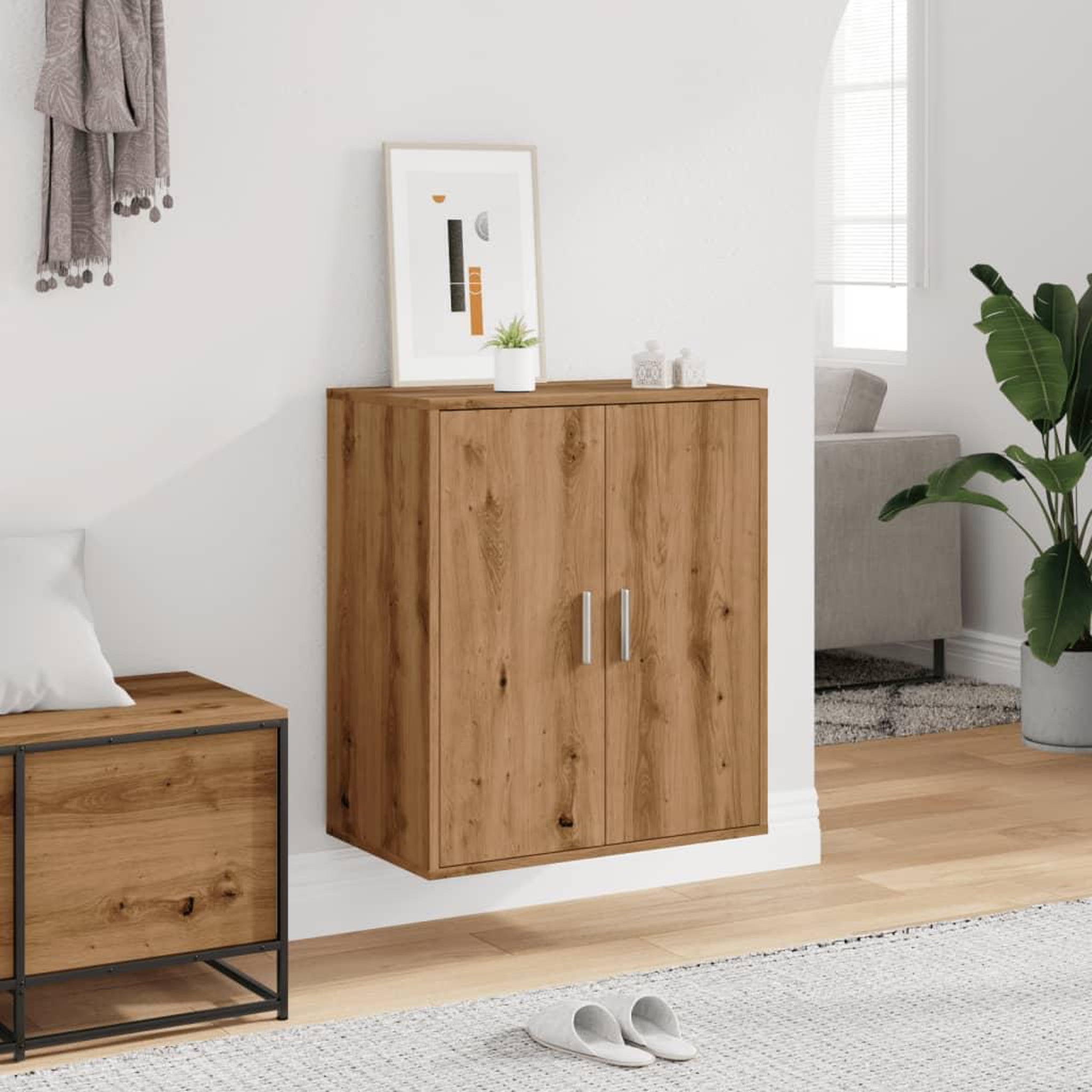 Voir la diapositive 4 : VIDAXL Armoire a chaussures chene artisanal bois d'ingenierie