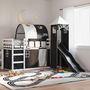 Voir la diapositive 1 : VIDAXL Lit superpose sans matelas avec toboggan blanc noir 80x200 cm