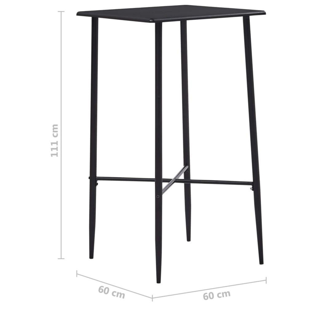 VIDAXL Table de bar Noir 60x60x111 cm MDF
