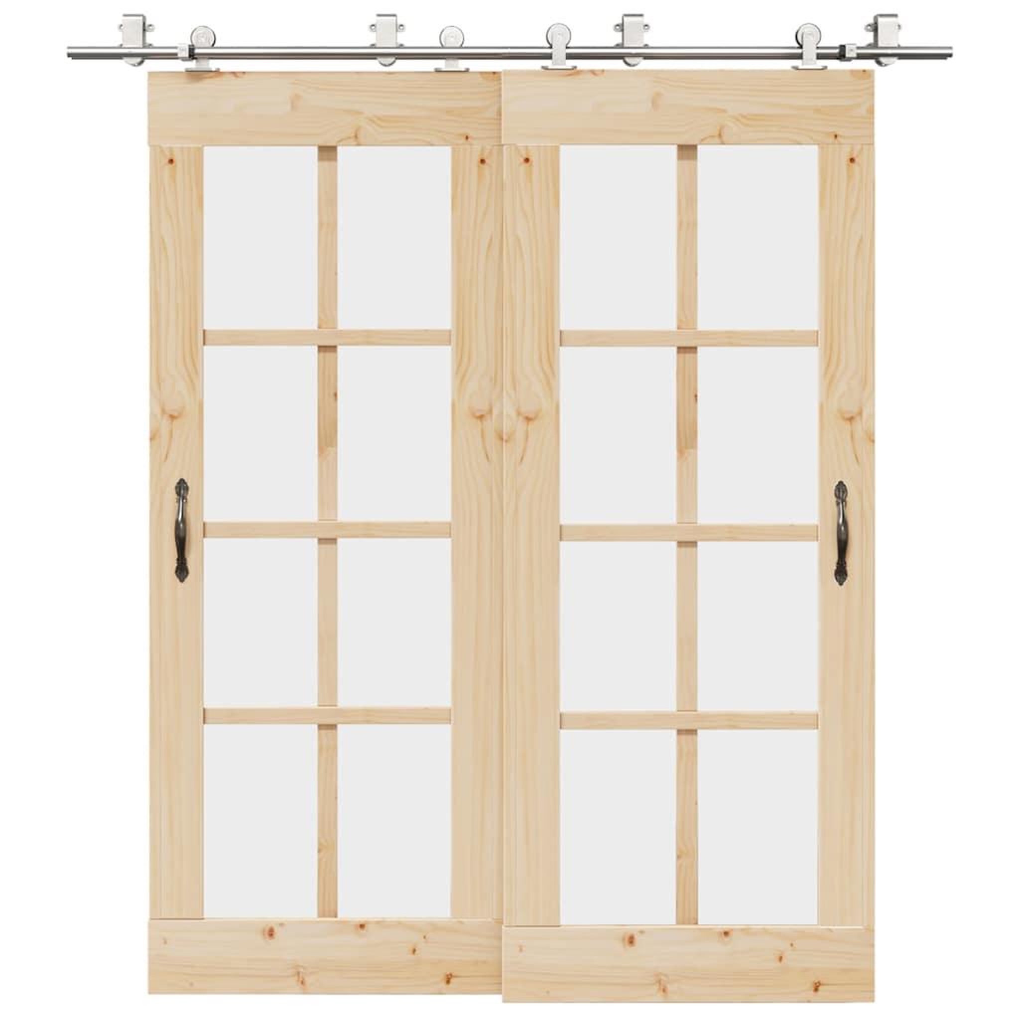 VIDAXL Kit fixation porte coulissante 200 cm Acier inoxydable Argente