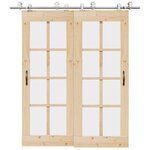 VIDAXL Kit fixation porte coulissante 200 cm Acier inoxydable Argente