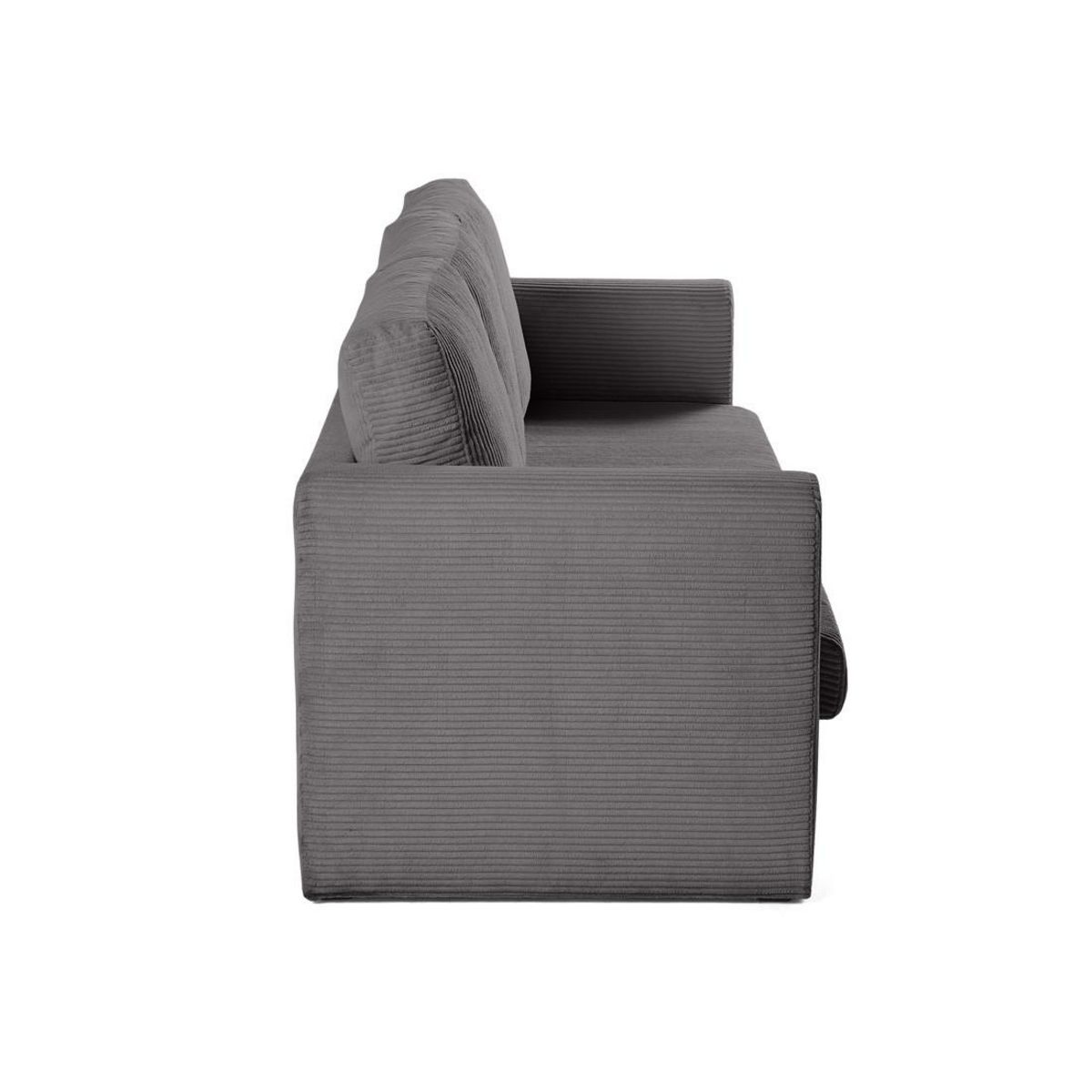 BEST MOBILIER Marilia - canapé 3 places - convertible déplimousse - en velours côtelé