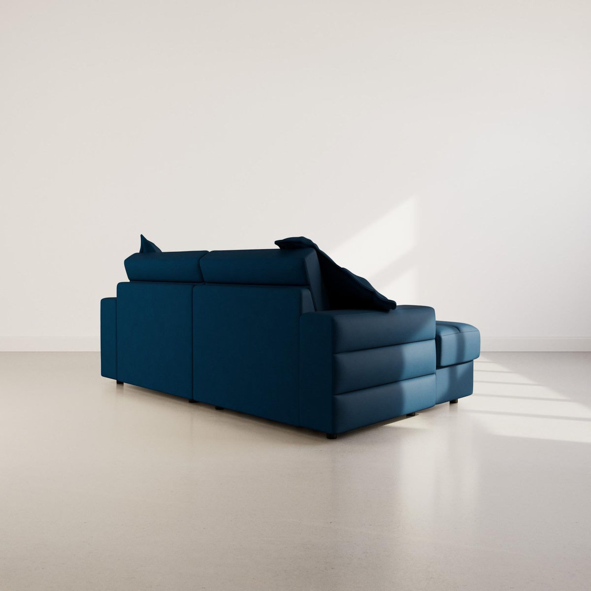 LISA DESIGN Loredana - canapé droit 4 places double méridienne - assise profonde - en tissu texturé