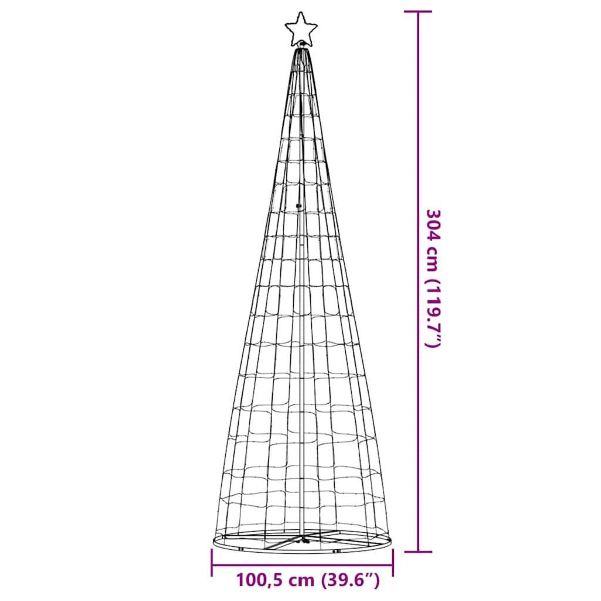 VIDAXL Sapin de Noël a LED 550 LED bleu 304 cm