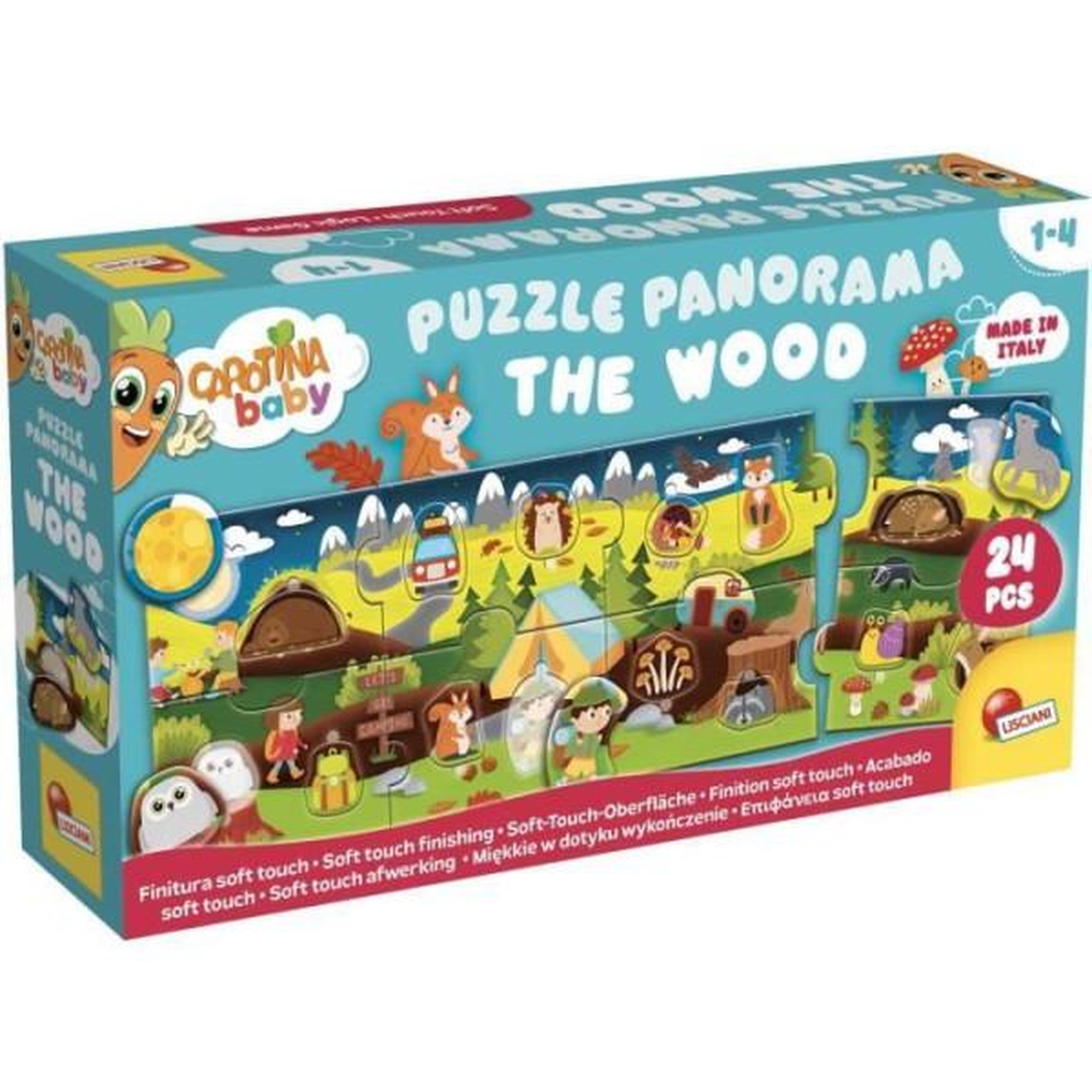 LISCIANI GIOCHI Les Bois - Puzzle panoramique - CAROTINA BABY - Développement de la logique, Motricité fine
