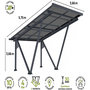 Voir la diapositive 3 : Habitat et Jardin Ombrière Carport solaire avec panneaux photovoltaïques - 366 x 575 x 366 cm - Gris - 4,1 kW
