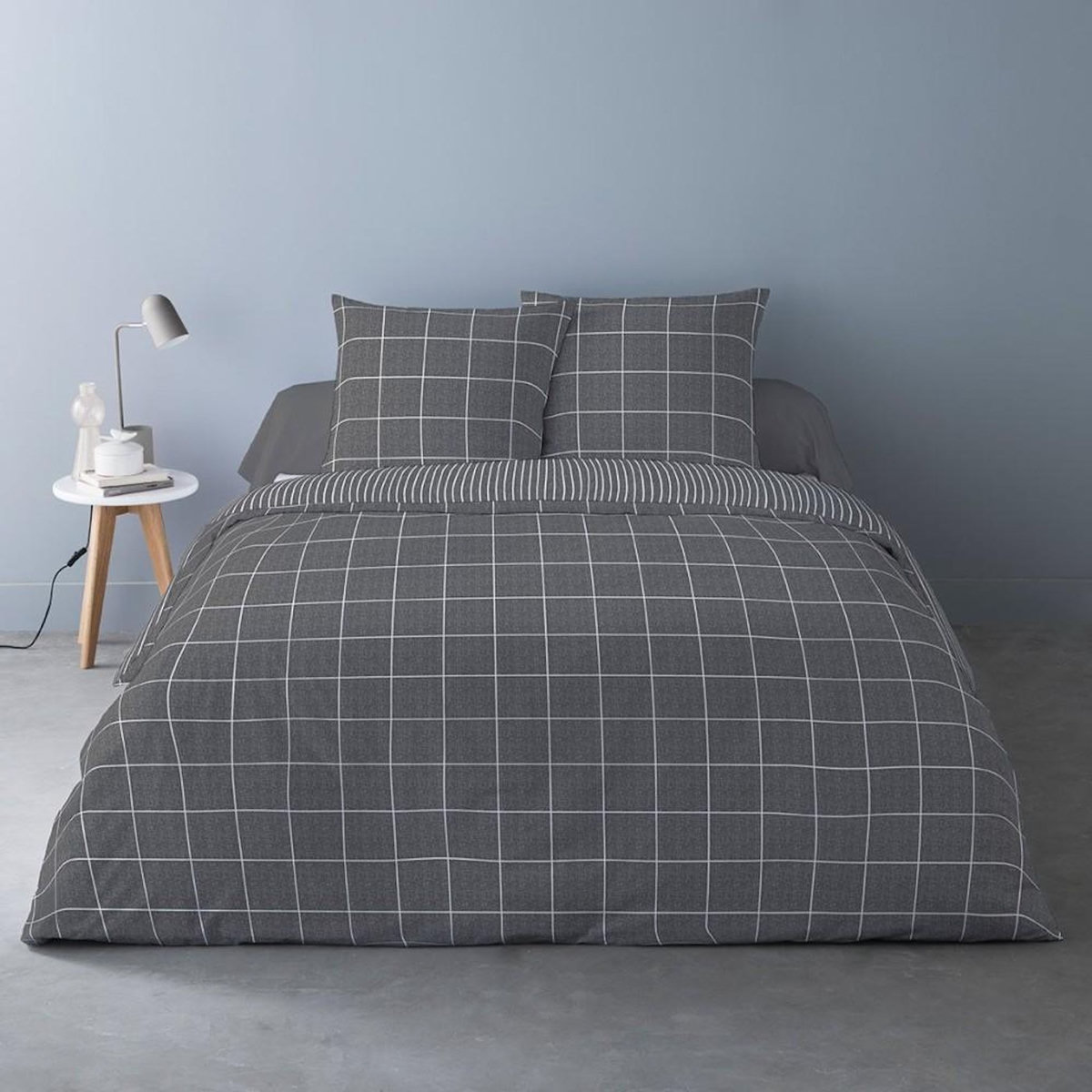 Dourev Housse de couette 240x220 + 2 taies flanelle 100% coton