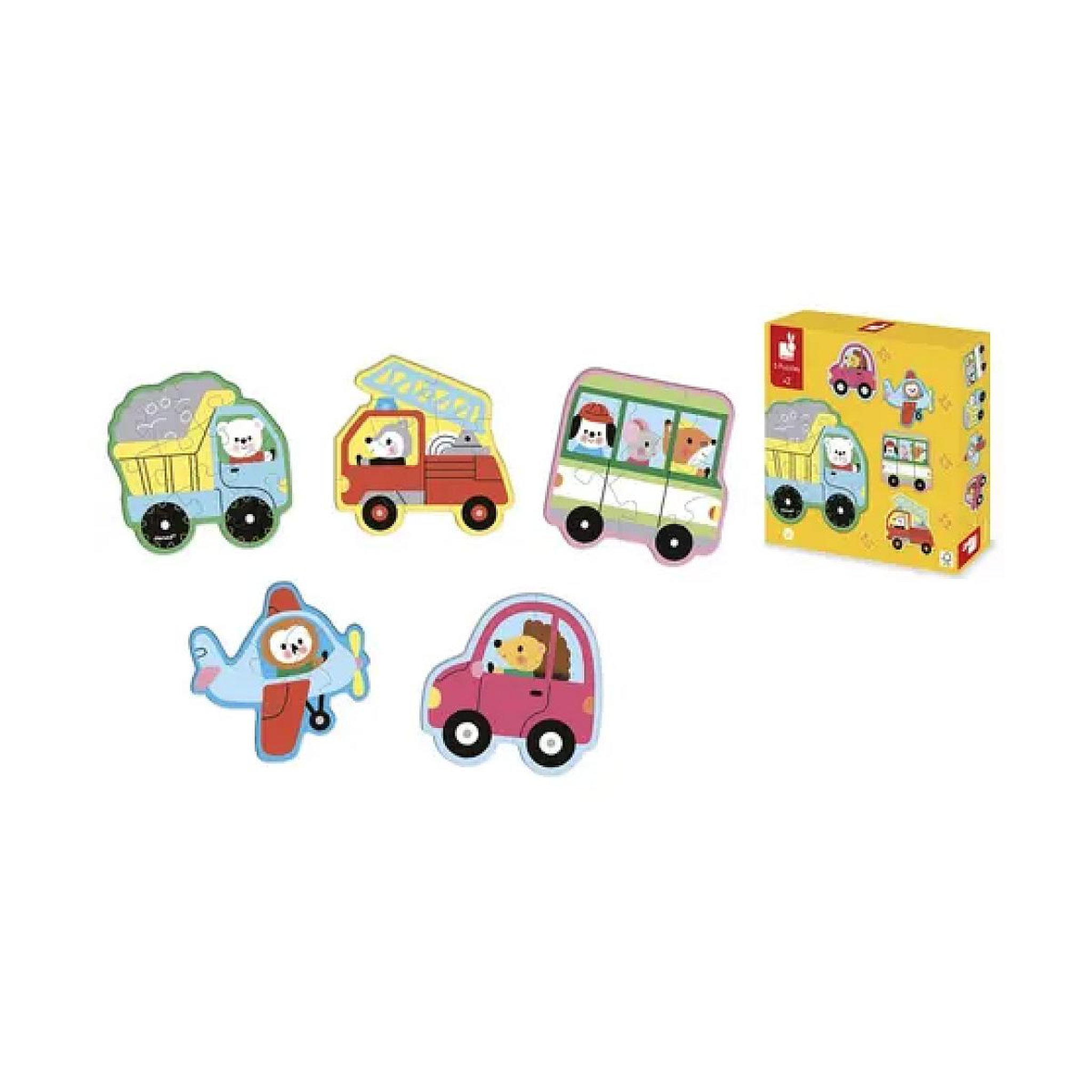 JANOD 5 puzzles evolutifs - Vehicules