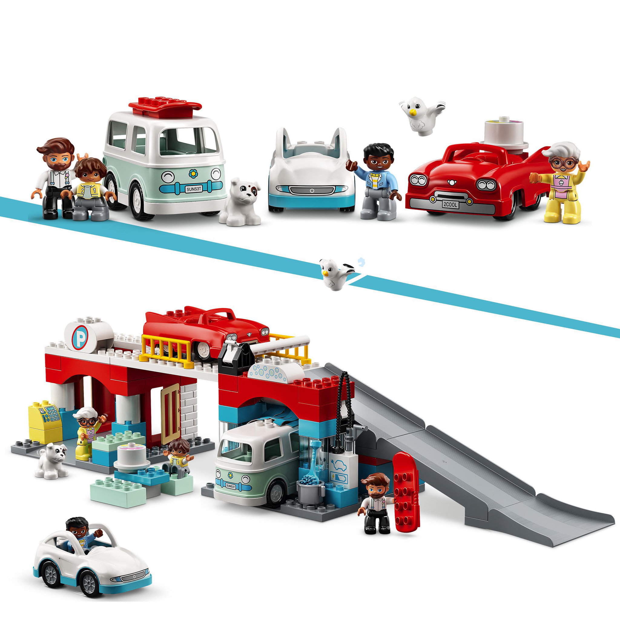 Voir la diapositive 4 : LEGO DUPLO Ma ville 10948 - Le garage et la station de lavage