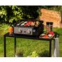 Voir la diapositive 1 : GARDENSTAR Plancha gaz à poser - 2 brûleurs - 5KW - Acier