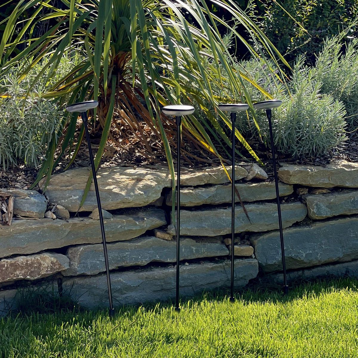 Lumisky Lot de 4 balises solaires LUCENTY Noir Plastique H76 cm