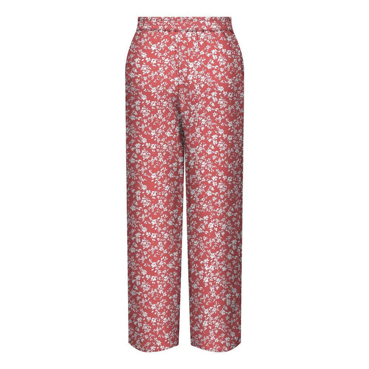 Only Pantalon Rose/Blanc Femme Only Nova Life Palazzo