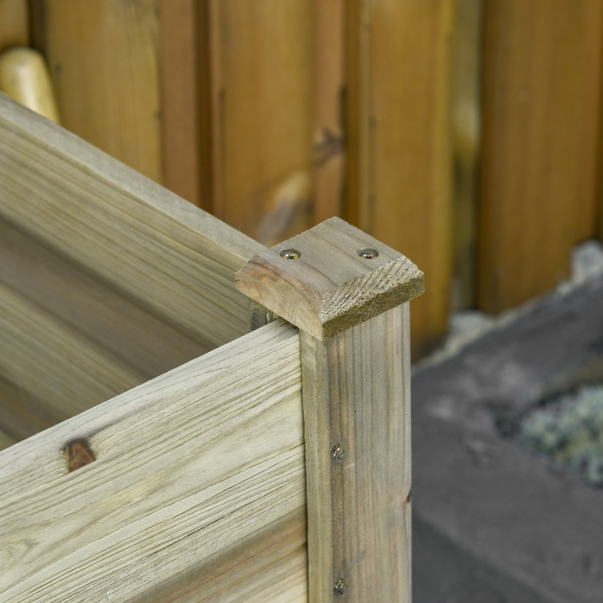 Voir la diapositive 5 : OUTSUNNY Jardinière sur pieds potager avec étagère à lattes dim. 91L x 51l x 76H cm bois sapin autoclave