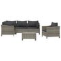 Voir la diapositive 3 : VIDAXL Salon de jardin 6 pcs avec coussins Gris Resine tressee