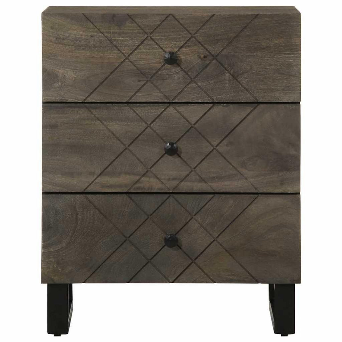 VIDAXL Table de chevet noir 50x33x62 cm bois de manguier solide