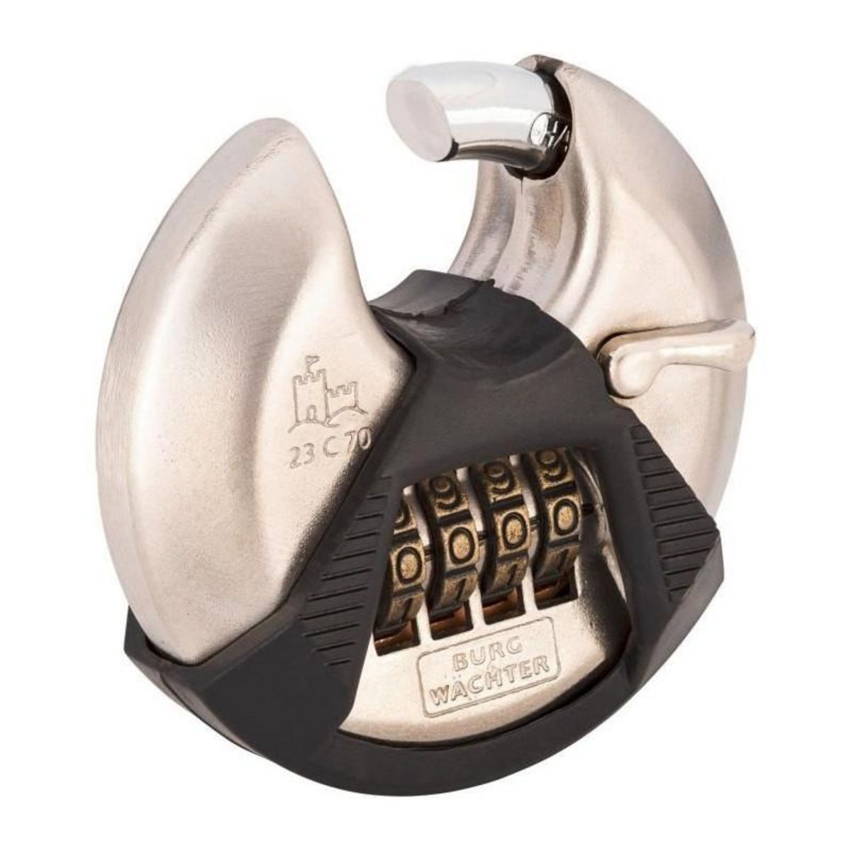 BURG WACHTER Cadenas cylindrique - BURG WACHTER - 23 C 70 SB - Acier inoxydable 70 mm, ouverture a code