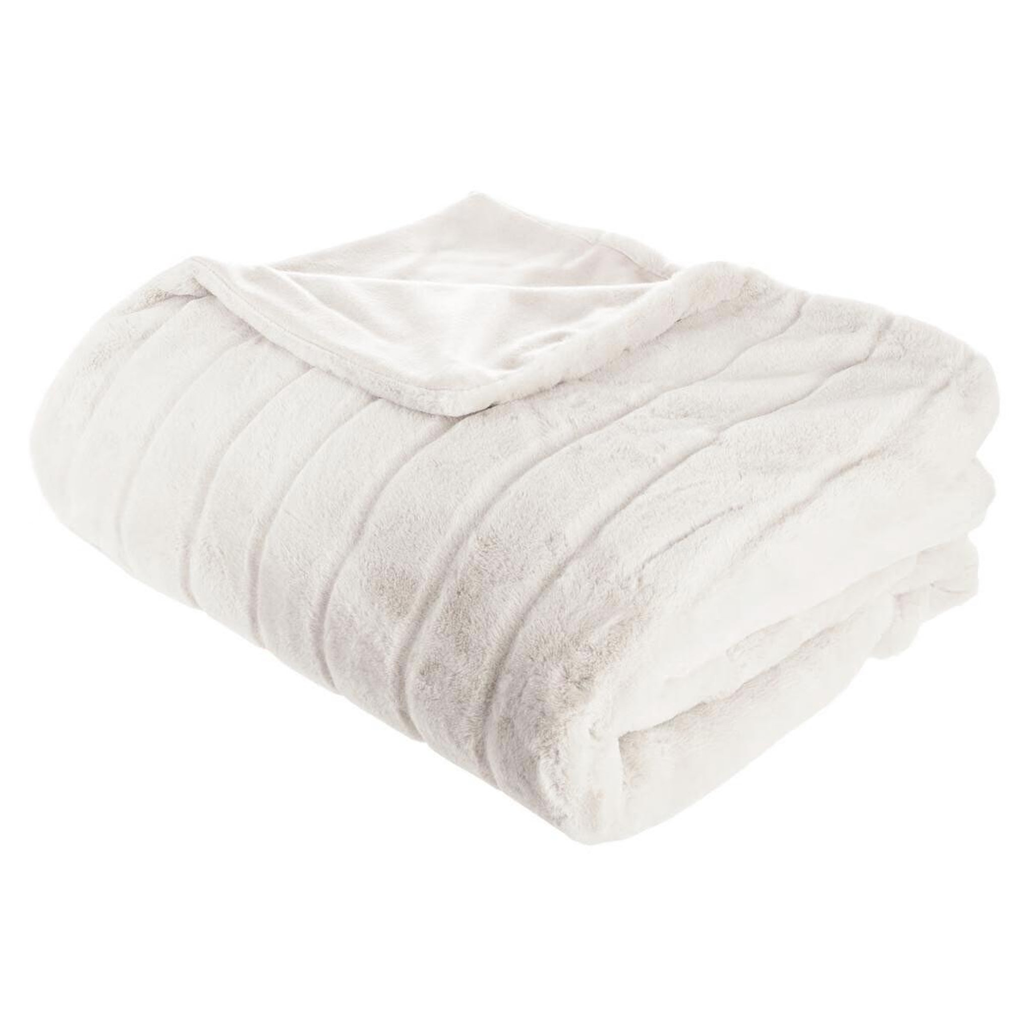 ATMOSPHERA Plaid fourrure  manoir  180x230cm blanc