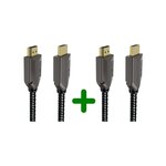 ADEQWAT Câble HDMI x2 HDMI 2.1 droit noir 1M5