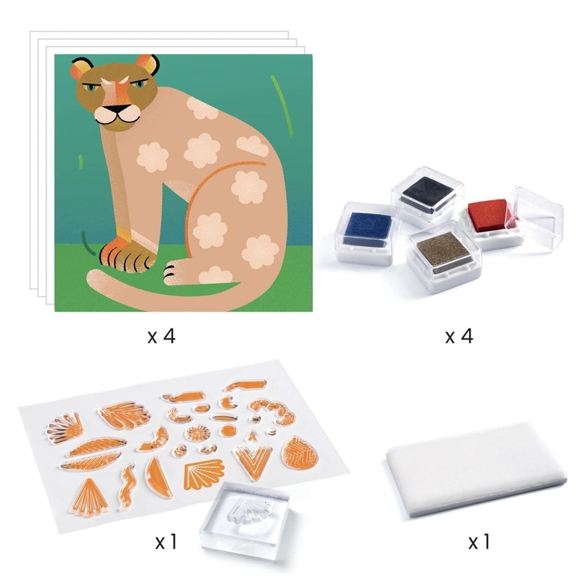Voir la diapositive 3 : Djeco Tampons motifs et pelages