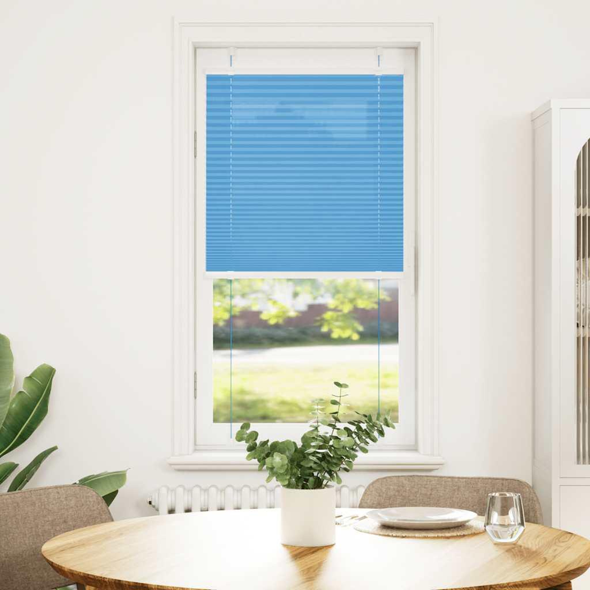 Voir la diapositive 2 : VIDAXL Store plisse bleu 55x150 cm largeur du tissu 54,4 cm polyester