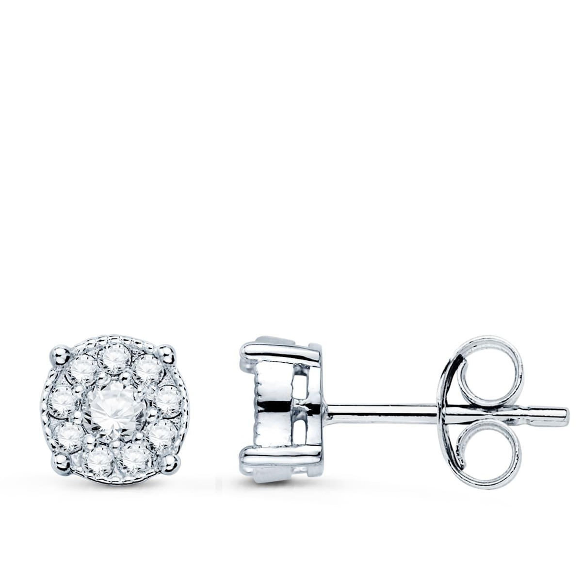 L'ATELIER D'AZUR Boucles d'Oreilles Solitaires Accompagné Diamants de Synthèse 0.365 Carats - Or 18 Carats 750 Blanc