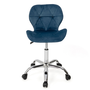 Voir la diapositive 3 : ID MARKET Chaise de bureau ROBINE velours bleu à roulettes