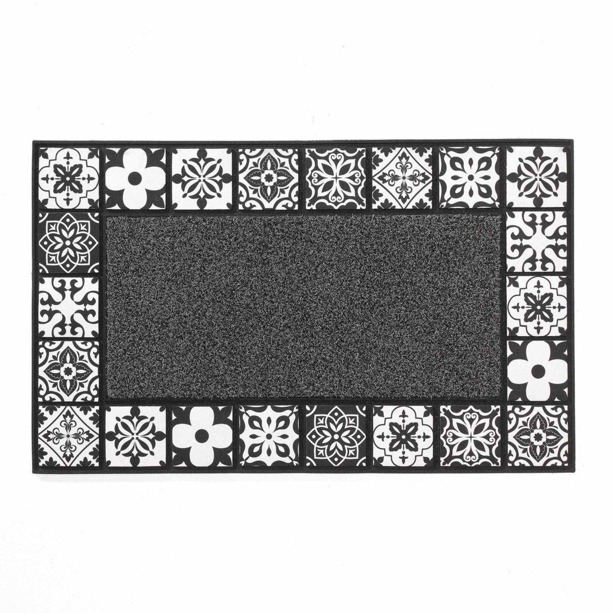 Douceur d'Intérieur Tapis d'entrée déco  carociment  45x75cm gris