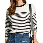 MORGAN Pull Blanc/Bleu Femme Morgan MELENE. Coloris disponibles : Bleu