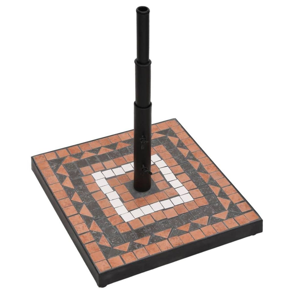 VIDAXL Base de parasol terre cuite et blanc carre 12 kg