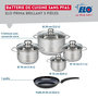 Voir la diapositive 2 : ELO Ensemble de 1 Poêle de cuisson 20 cm et 4 faitouts 12, 14, 16 et 20 cm Elo Prima Brillant