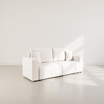 BEST MOBILIER Nicole - canapé droit 4 places convertible avec coffre en tissu. Coloris disponibles : Orange, Gris, Marron, Jaune, Beige