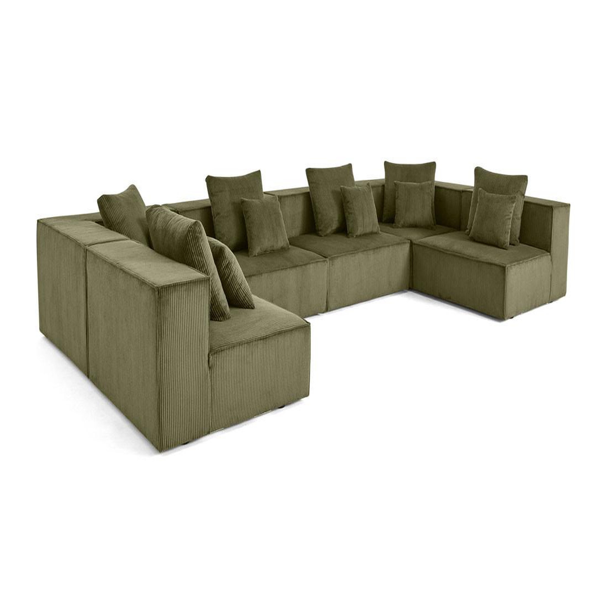 Voir la diapositive 5 : BEST MOBILIER Colombine - canapé modulable panoramique - 7 places - en velours côtelé
