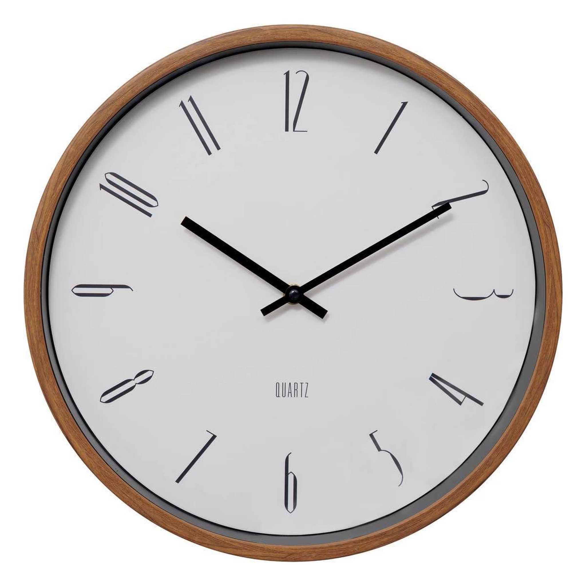 ATMOSPHERA Horloge murale effet bois  bratislav  35cm blanc