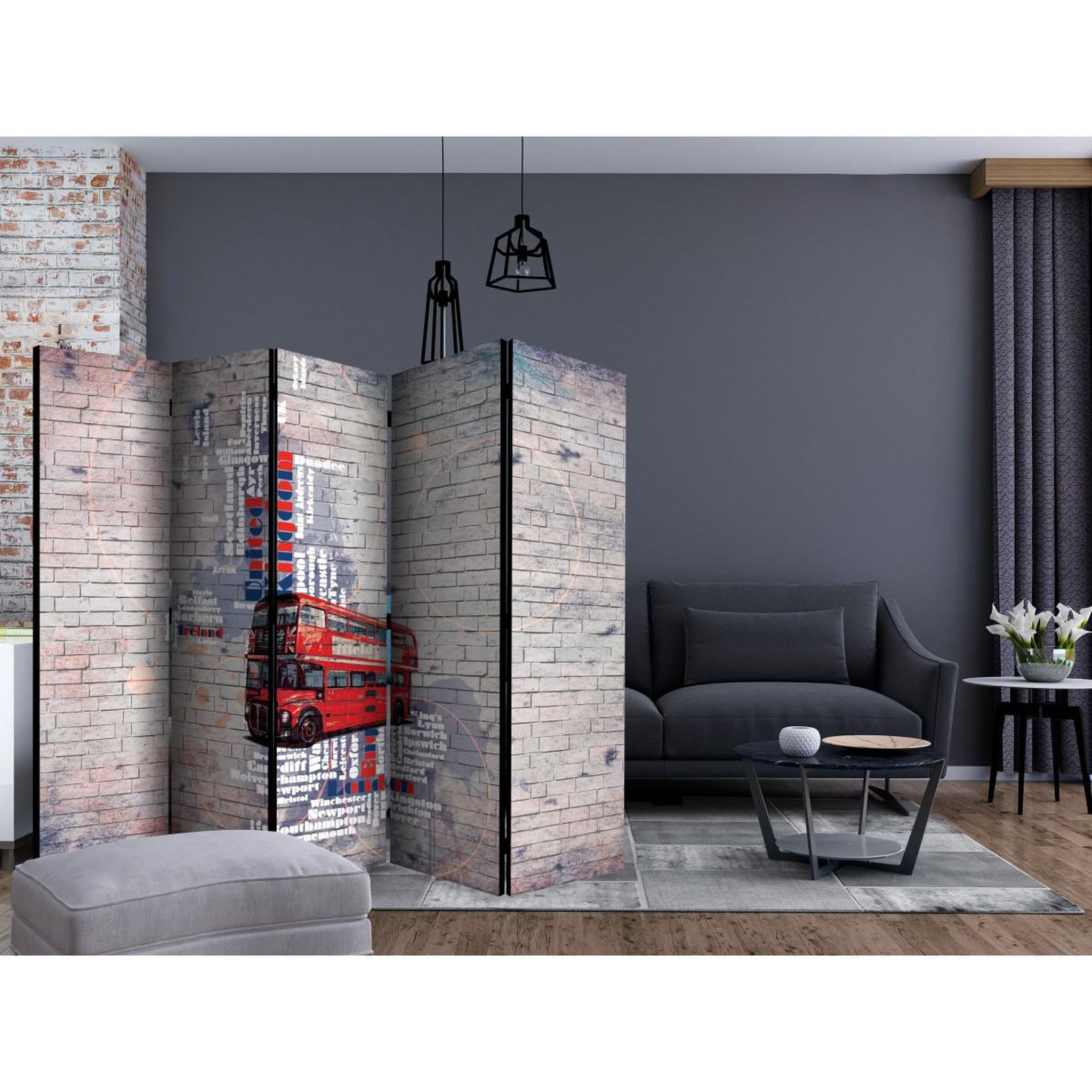 Voir la diapositive 2 : Paris Prix Paravent 5 volets  my london...  172x225cm