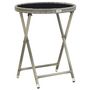 Voir la diapositive 3 : VIDAXL Ensemble de bistro de jardin 3 pcs Resine tressee et verre Gris