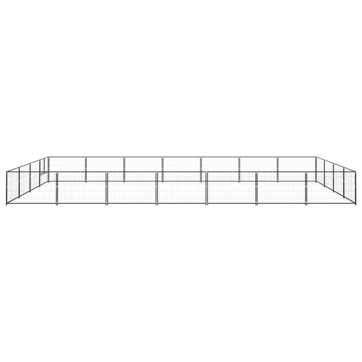 VIDAXL Chenil Noir 28 m² Acier