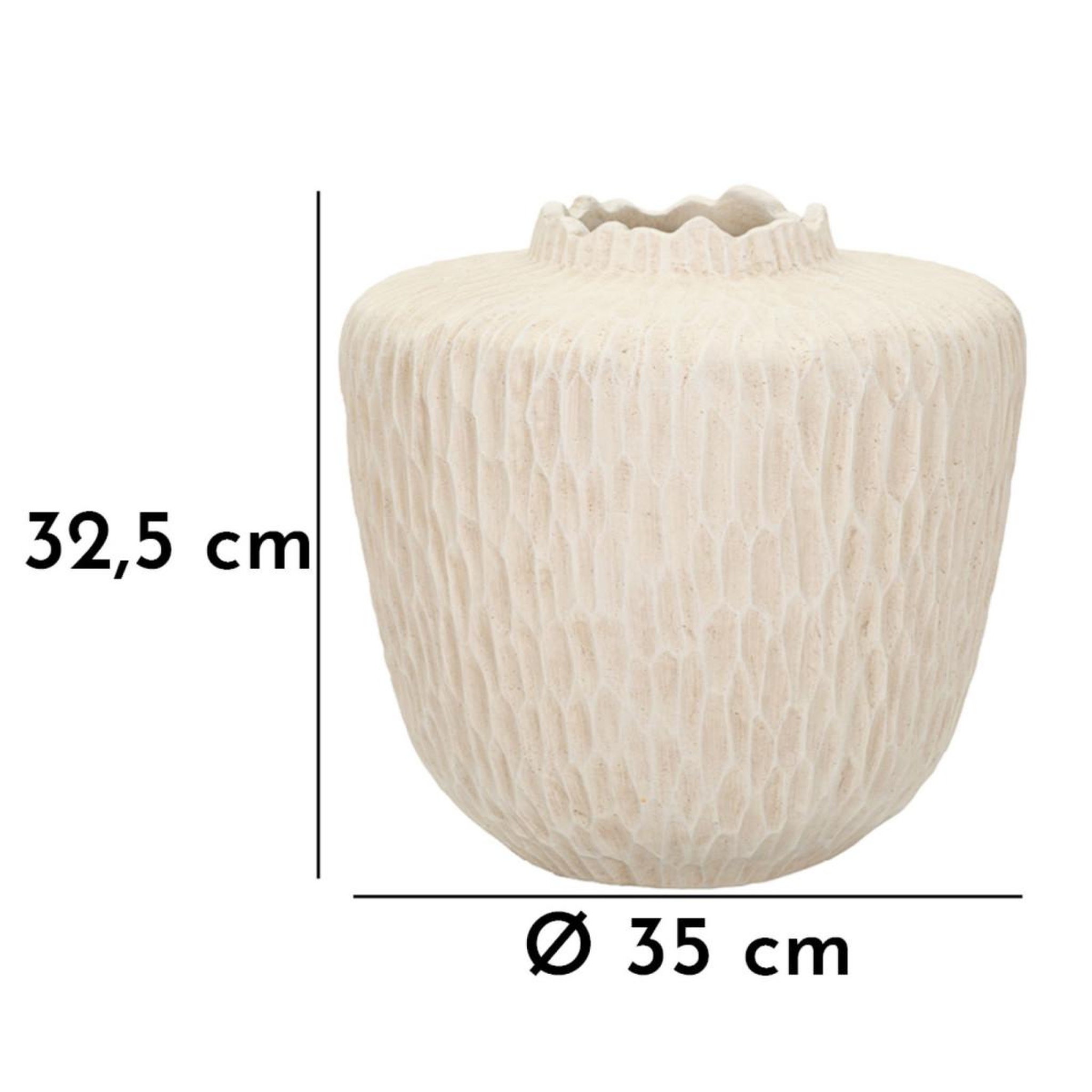 Voir la diapositive 6 : Paris Prix Vase design  shade  35cm crème