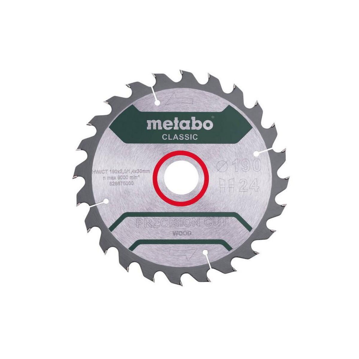 METABO SAS Lame de scie Precision cut wood - classic 190x30 Z24 WZ 15°