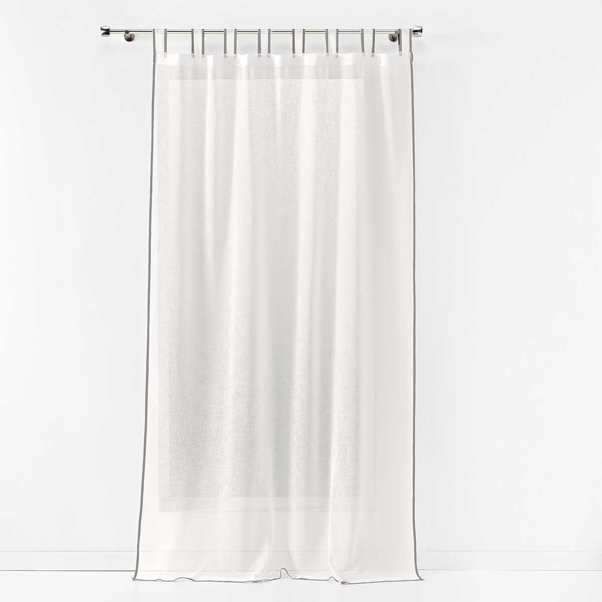 Douceur d'Intérieur Rideau voilage à passants  casalina  140x280cm blanc & gris