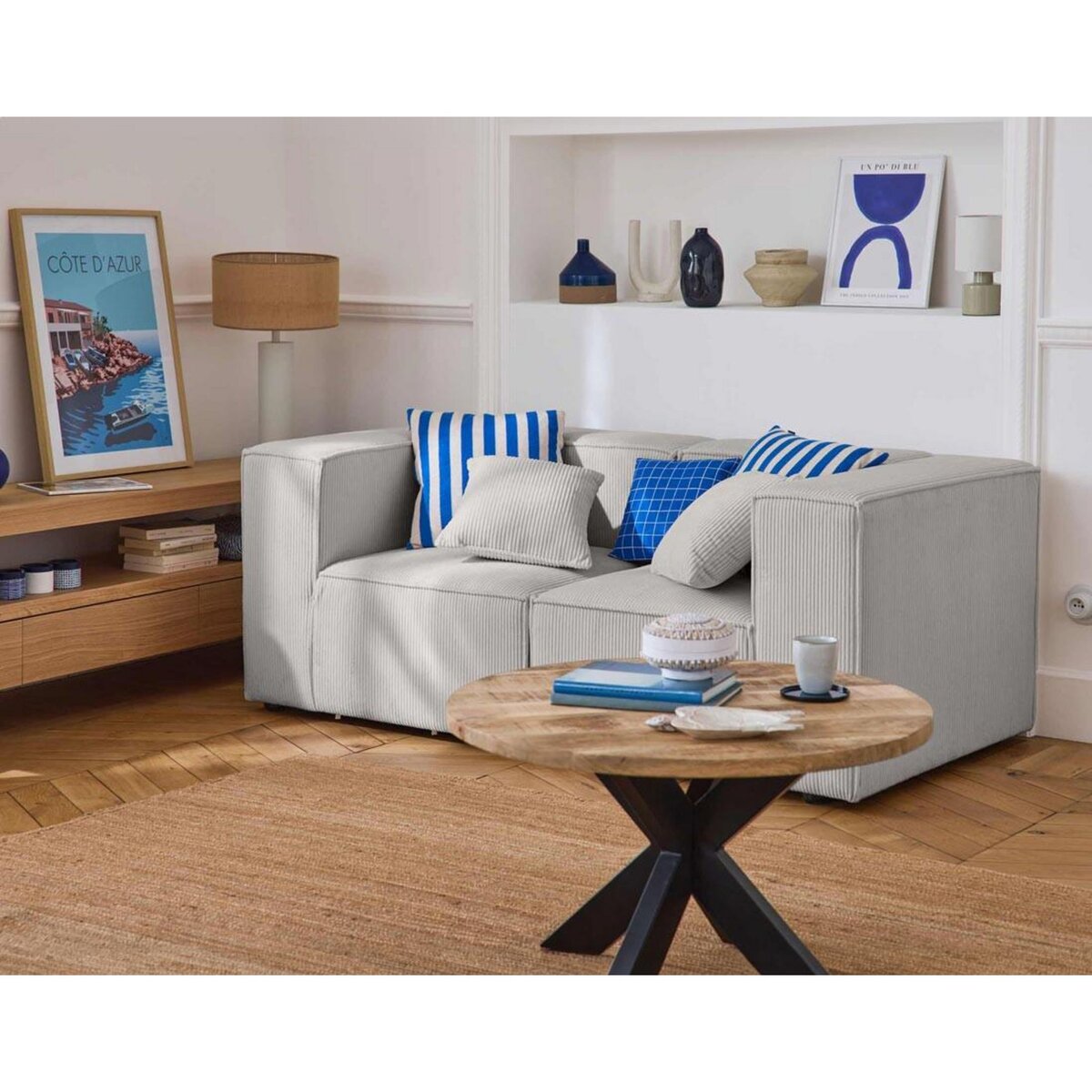 LISA DESIGN Arty - canapé modulable 2 places - en velours côtelé