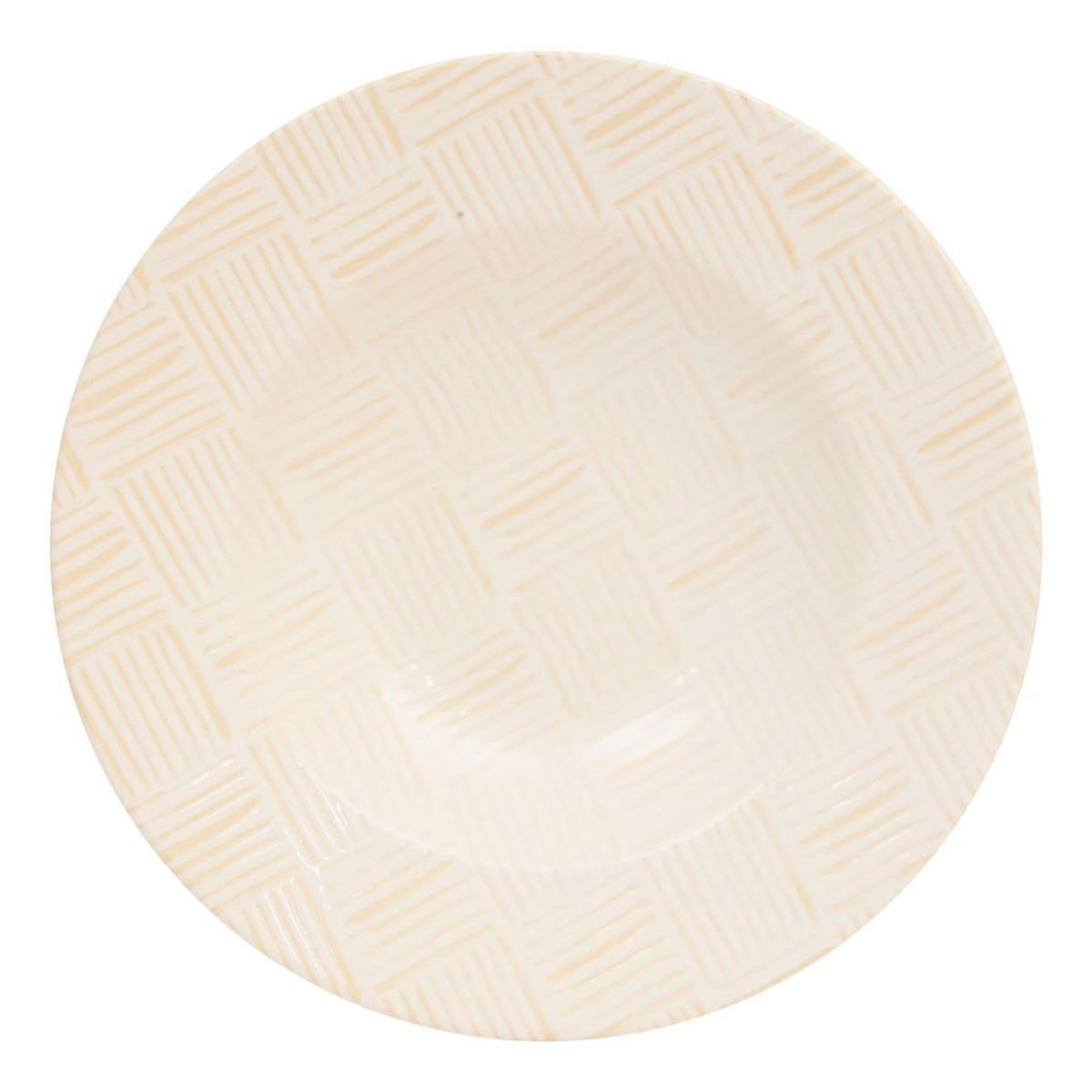 SECRET DE GOURMET Lot de 6 Assiettes à Pâtes  Laetitia  28cm Crème