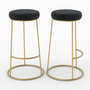 Voir la diapositive 1 : Rendez vous déco Lot de 2 tabourets de bar 73 cm en velours noir-Kendal