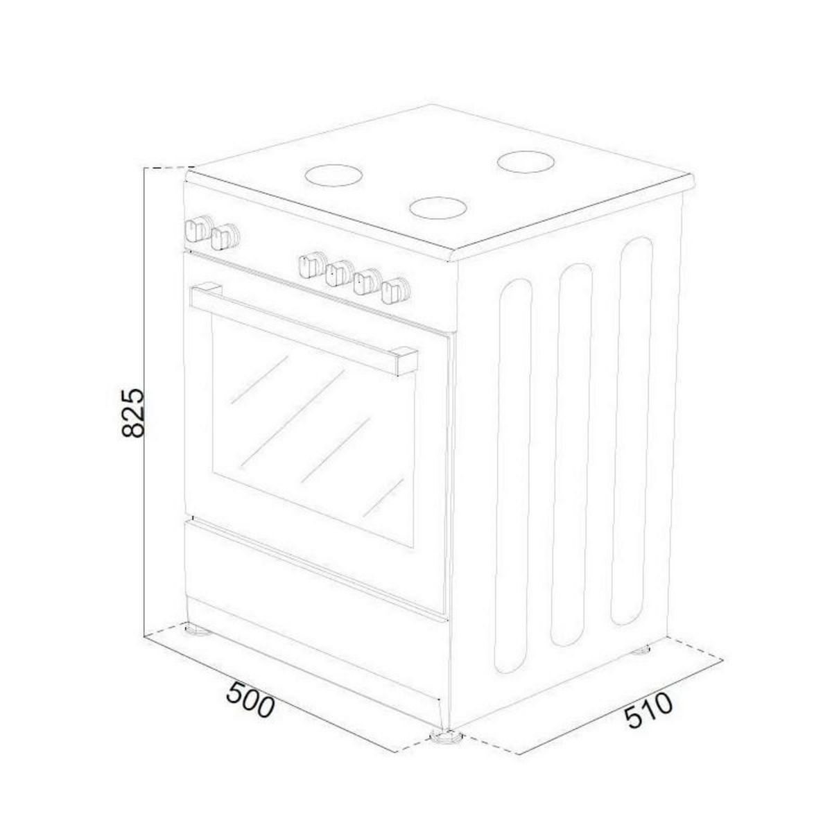 OCEANIC OCEANIC CV5050B8 Cuisiniere vitrocéramique 50x50 - Four convection naturelle - 48 L - Noir
