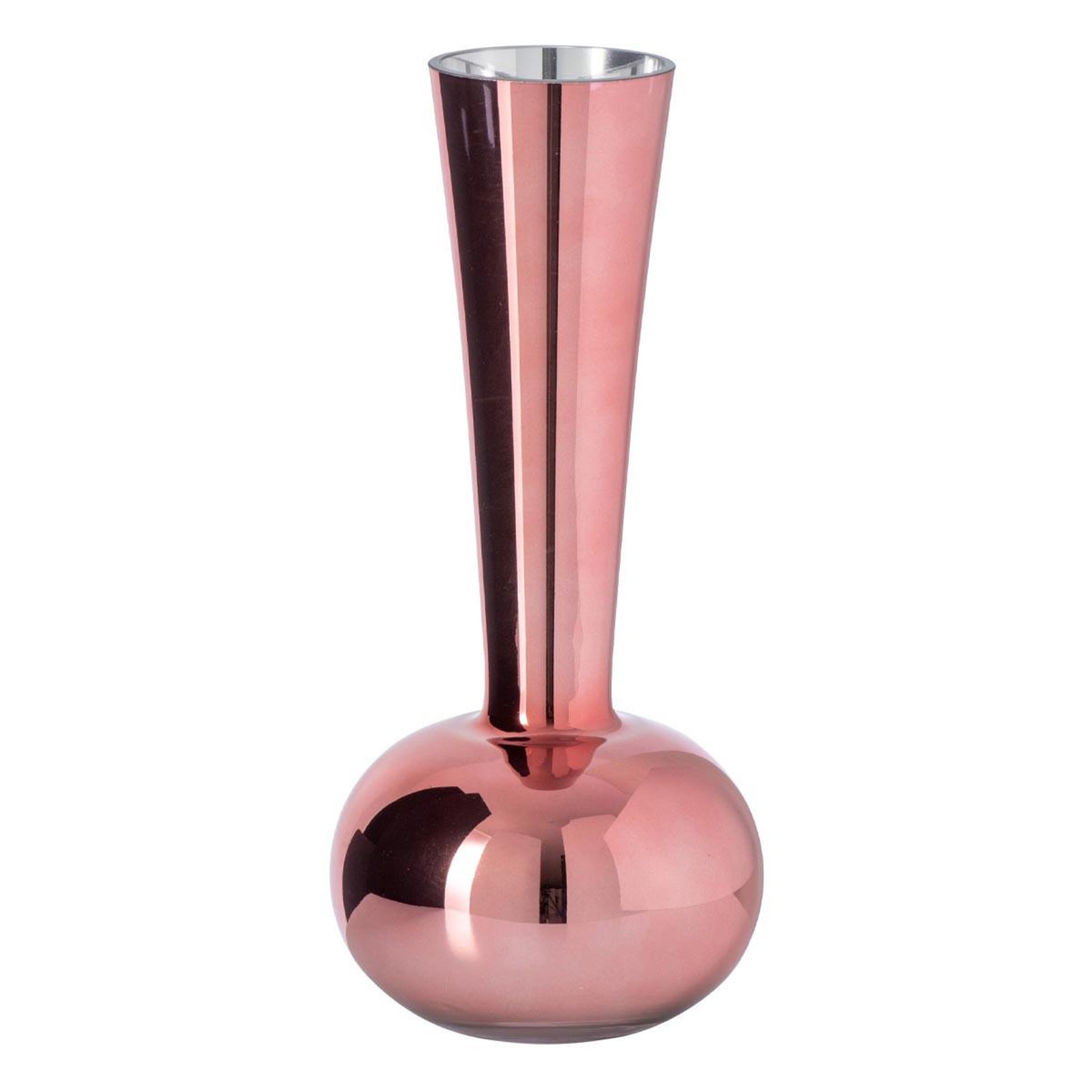 J-LINE Vase design en verre  iris  32cm rose