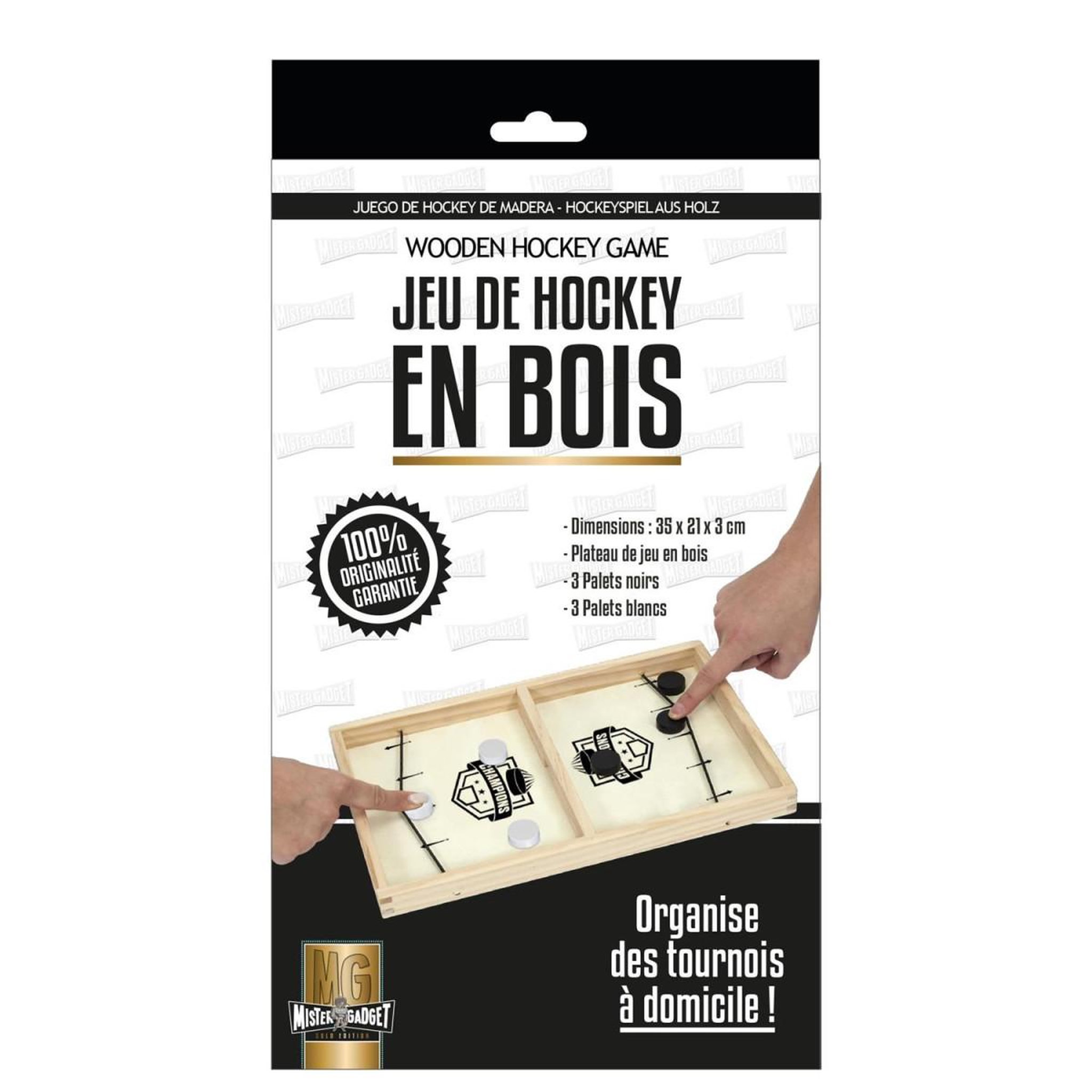 Voir la diapositive 2 : MISTER GADGET Jeu de hockey en bois  palets  35cm naturel